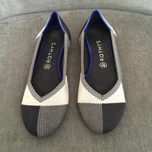 Rothys‎ Captoe Flats Size 10.5 Gray Color Block Rounded Toe Washable